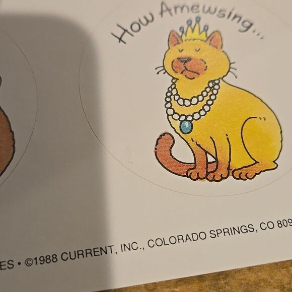 Frazzled Felines 1 Sheet of Cat Stickers Current  1988 Made in USA 5 Total vtg - Picture 8 of 16